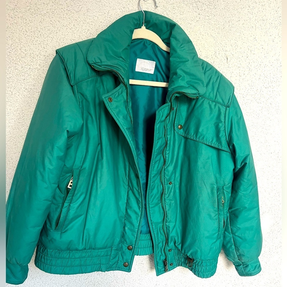 Bogner womens ski jacket size 10 emerald green vintage style bomber jacket